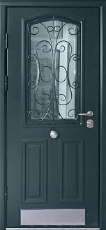 Дверь со стеклом железная Элегант-9