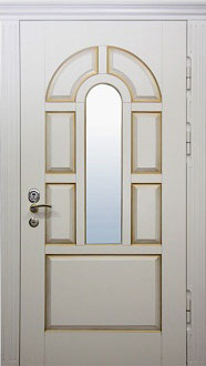 Дверь металлическая со стеклом Элегант-11